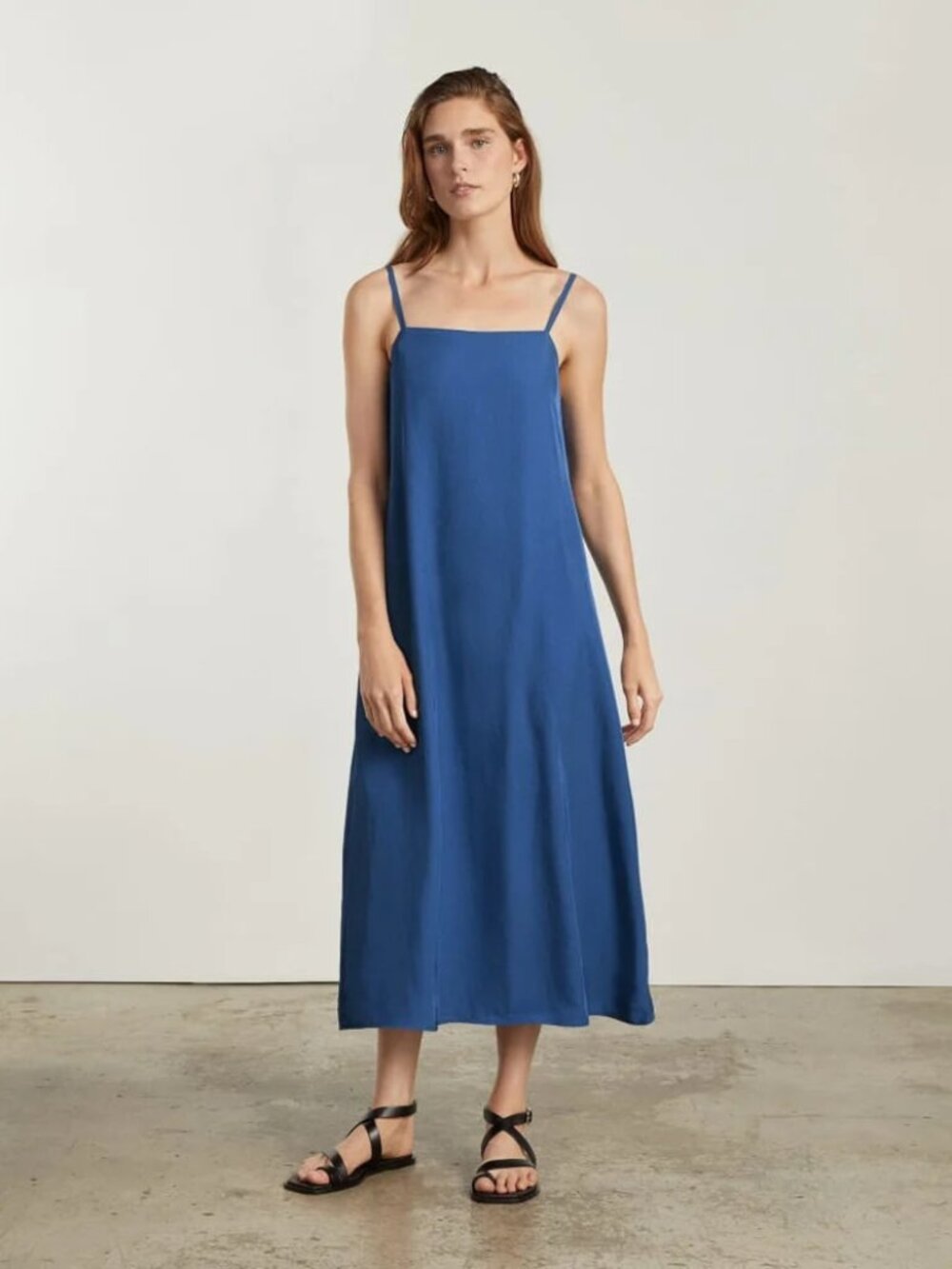 Everlane The Japanese Go Weave Slip Dress in Deep Blue
